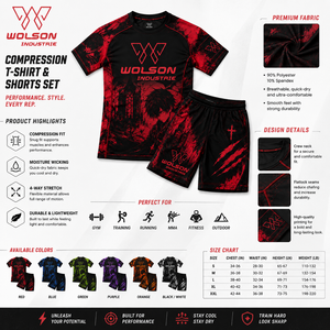Conjunto Deportivo de Verano para Hombre, Camiseta y Pantalones Cortos de Compresión, Transpirables y Elásticos - Product Image 4