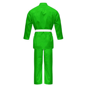 Conjunto de Uniforme de Karate Verde Brillante, Poliéster y Algodón, Gi de Artes Marciales, Taekwondo Dobok, Ropa de Entrenamiento, Logotipo Personalizado - Product Image 3