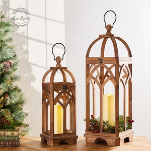Linterna de madera islámica al por mayor india con acabado natural de alta calidad Ideal para iluminar y regalar en forma alta - Product Image 1