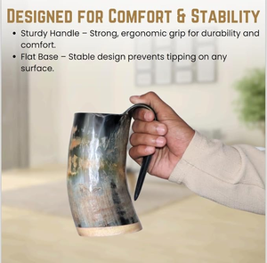 Mug à boire en corne de viking fait main de qualité supérieure, court, en corne naturelle, au meilleur prix FAIZA CRAFT FC-7688 - Product Image 6