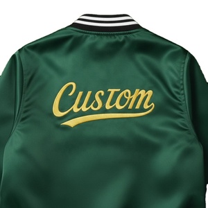 Chaqueta Varsity de Satén Personalizada, Chaqueta Bomber Unisex con Diseño de Equipo Personalizado, Ropa Deportiva de Satén, Chaqueta Varsity Letterman Personalizada en Tallas Grandes - Product Image 2