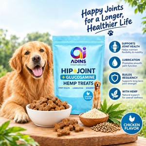 ADINS International Hip & Joint Glucosamine Hemp Treats, Golosinas Masticables Suaves con Sabor a Pollo para Perros de Todas las Razas, Apoyo para la Salud Articular - Product Image 6