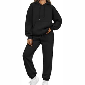 Conjunto de 2 Piezas de Sudadera con Capucha y Pantalones Deportivos Extra Grandes para Mujer, Impresión Personalizada OEM, Felpa de Algodón Grueso, Ecológico, 320g, Ropa Urbana - Product Image 6
