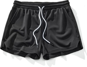 Shorts décontractés pour hommes en Spandex/Polyester, coupe ample, taille élastique avec cordon de serrage, écologiques, séchage rapide, respirants, doux et confortables - Product Image 2