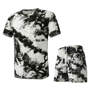 Conjunto de Verano de Dos Piezas para Hombre, Estilo Streetwear, con Logotipo Personalizado, Teñido con Spray, Pantalones Cortos y Camiseta con Lavado Ácido - Product Image 4