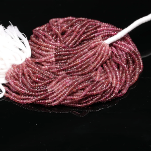 Cuentas Rondelle facetadas de turmalina Rosa Natural, cuentas de turmalina rosa de 3-3,5mm para joyería - Product Image 1