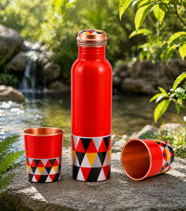 Juego de Botellas de Cobre Meena Design con Vasos de 950 ml, a Prueba de Fugas, Juego de Regalo - Product Image 5