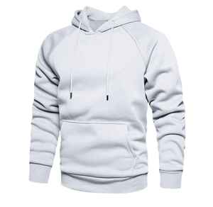 Sweat-shirt à capuche pour homme 100% coton, design uni, saison hiver, impression sérigraphique, poche, molleton teint uni - Product Image 1