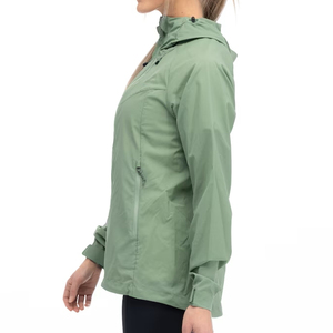Men's Green Waterproof Hooded <b>Jacket</b> With Zipper Closure Casual Outdoor Wear Autumn Season Polyester Shell - Product Image 4