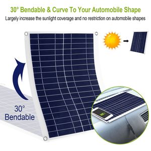 Panneau solaire extérieur 12V 25W IP68 étanche avec câble de charge double USB 3.0A pour chargeur de batterie de voiture - Product Image 5