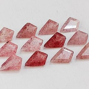 Cuarzo Fresa en Forma de Cometa, Gema Facetada de 11*7 mm, 100% NATURAL, para Joyería, Precio al por Mayor - Product Image 1