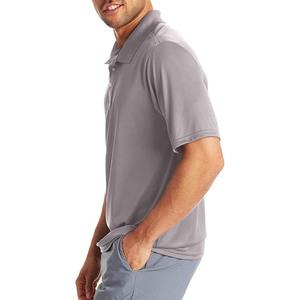 Polo personnalisé en polyester, vêtements de sport gris respirants pour hommes, haut pour entraînement professionnel en salle de sport, vêtements décontractés, nouveau style technique - Product Image 3