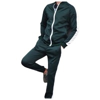 Venta al por mayor superventas personalizado hombres chándal conjuntos de manga larga de material de algodón personalizado Delgado fitness deportes invierno hombres chándal - Product Image 5