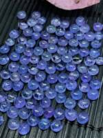 Cabochon de tanzanite naturelle, forme ronde, taille 4 mm, bonne qualité, cabochons ronds de tanzanite naturelle pour la création de bijoux