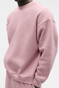 Sweat-shirt unisexe vierge en coton à col ras du cou, coupe oversize, décontracté, vente en gros - Product Image 4
