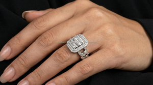 Fully <b>Iced</b> Baguette Cluster Moissanite Men's Hip Hop Style Engagement Wedding Anniversary <b>Ring</b> 925 Sterling Silver Luxury Unisex - Product Image 5