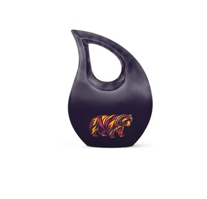 Urna Conmemorativa de Cenizas Humanas de Metal Dorado Personalizada al por Mayor, Mini Urna de Recuerdo para Cenizas, Diseño Funerario Moderno de Aluminio - Product Image 3