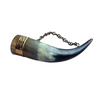 Grand Verre à Bière en Corne de Bœuf Style Viking Américain, Style Ancien, Léger, Portable, Écologique, Compatible Lave-Vaisselle, Idéal Noël