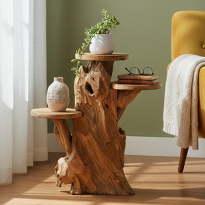 ARTERRA Support de Présentation Luxe pour Décoration Intérieure et Extérieure, en Racine de Teck Biologique, Rustique, Artisanale, Faite à la Main, pour Diwali - Product Image 4