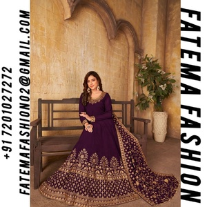 Eid Special 2024 Salwar Kameez Morado para Mujer, Traje de Boda Tradicional Indio con Bordado, Georgette Sintético, Personalizable, para Fiestas - Product Image 5