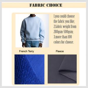 Sudadera de Cuello Redondo Lisa Extra Grande para Hombre, de Alta Calidad, Algodón y Felpa, Estilo Urbano, Unisex, Invierno, Venta al Por Mayor, OEM - Product Image 5