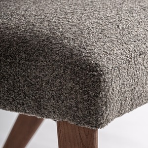 Silla de comedor minimalista moderna, silla de madera tapizada en boucle de lujo para muebles de hotel, villa o cafetería - Product Image 5