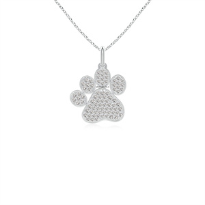 Colgante de Diamante con Forma de Huella de Pata, Corte Brillante Redondo, Diamantes Cultivados en Laboratorio, Joyería para Uso Diario, Oro 10K 14K 18K, Plata 925 935 - Product Image 2