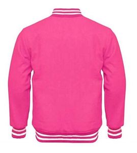 เสื้อแจ็คเก็ตวาร์ซิตี้สีชมพูสำหรับผู้ชาย สไตล์พรีปปี้ ปกคอพับ ทรงปกติ สีพื้น ปิดด้วยกระดุม ผลิตจากวัสดุโพลีเอสเตอร์ - Product Image 2