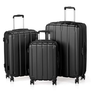Valigia trolley da 24 pollici con striscia verticale singola, in ABS e PC, colore grigio scuro classico (N001), zaino da viaggio - Product Image 2