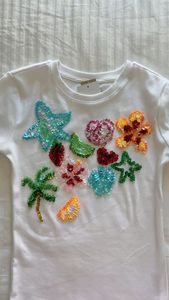 Camiseta de algodón con diseño temático de amor, hecha a mano con cuentas, con botella de vino y copa, para fiesta, decoración artesanal - Product Image 2