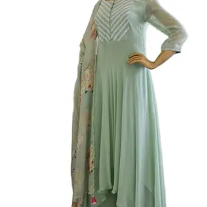 designer gown style reyon foil printed new design kurtis for ladies