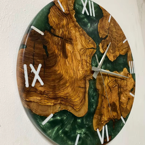 Handmade Designer Epoxy Resin Single Face Wall <b>Clock</b> Needle Display Quartz <b>Movement</b> Modern Design - Product Image 1