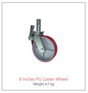 Rueda de PU de hierro fundido resistente de diseño moderno de 8 pulgadas con freno para muebles para fábricas a precio de fábrica - Product Image 4