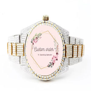 Montre mécanique de luxe Hip Hop en acier inoxydable avec moissanite, cadran en cristal saphir, cadeau d'anniversaire personnalisé pour homme - Product Image 1