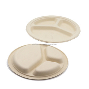 Assiettes jetables rondes de bagasse de 6 pouces de haute qualité pour les mariages prix de gros et de détail en Inde - Product Image 2