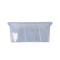 Caisse en plastique PP pour litchis, fruits, légumes, fruits de mer et viande, forme rectangulaire avec poignée, recyclée, vente en gros