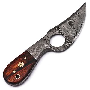 Couteau de cuisine en acier Damas à lame pleine, style japonais, avec trou pour le pouce, manche en bois, qualité DIY, provenance du Pakistan - Product Image 5