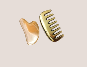 Herramienta de Masaje Gua Sha Kansa, Herramienta Tradicional de Masaje Facial Ayurvédico para el Cuidado de la Piel del Rostro, Spa de Belleza y Bienestar - Product Image 1
