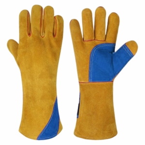 Gants de protection en cuir de vachette pleine fleur de qualité supérieure, renforcés pour la lutte contre les incendies, la protection au barbecue et la soudure - Product Image 4