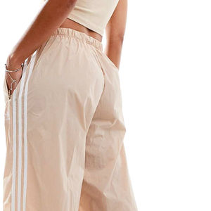 Women's High <b>Waist</b> Wide Leg Pants Solid Color <b>Elastic</b> <b>Waist</b> Loose Fit Casual Full Length Summer Breathable Polyester <b>Trousers</b> - Product Image 3