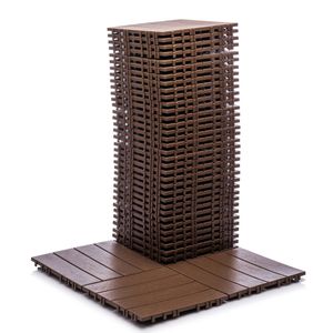 กระเบื้องพลาสติกแบบประกบกันได้ 68 ชิ้น ขนาด 11.42"x11.42" ทนทานเป็นพิเศษ พื้นที่ 61.60 ตารางฟุต สำหรับปูพื้นภายนอก กันน้ำ ทนทุกสภาพอากาศ - Product Image 4