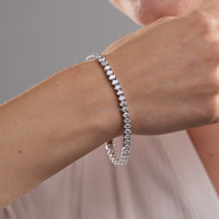 Bracelet en or 14 carats pour femme avec diamant ovale cultivé en laboratoire IGI/GIA