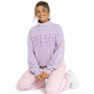 Sudadera Oversize de Cuello Alto para Mujer, de Algodón Afelpado, Corte Relajado, Colección Exclusiva de Marca - Product Image 1
