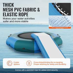 Plataforma de Juegos Acuáticos Inflable de 10 pies con Escalera de 3 Peldaños, Bomba de Aire Eléctrica, Plataforma de Natación Portátil Recreativa con Tobogán para Niños y Adultos - Product Image 3