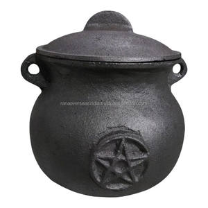 Caldero de Hierro Fundido para Incienso, Quemador de Loban, Quemador de Carbón, Tamaño Grande y Resistente, Sin Patas, Con Asa, para Meditación - Product Image 2