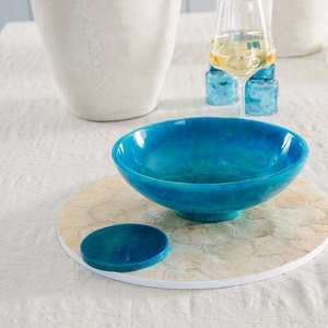 Premium Traditional Round Decorative Plastic Bowl Embedded Art Tabletop Design BPA Free Handmade for Seasonal Decor Dining Use - Product Image 1