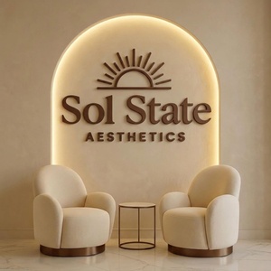 Custom Wood Business Logo <b>Sign</b> <b>Wall</b> Mounted Wooden Letters Name Plaque for Office Reception - Product Image 3