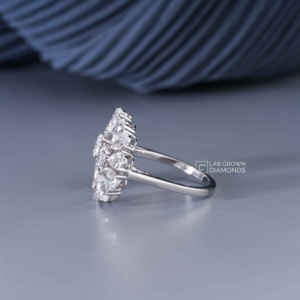 Anillo de Moissanita de Corte Ovalado de Lujo para Mujer, Plata de Ley S925, Joyería de Compromiso y Boda con Detalles de Corte Pera, 2.59ct - Product Image 5