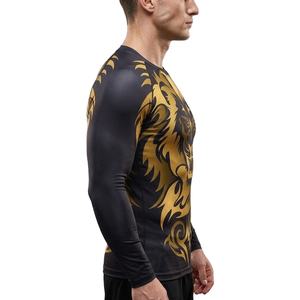 Camiseta de compresión con estampado de león para hombre, camiseta deportiva de manga larga para gimnasio, MMA, BJJ, entrenamiento - Product Image 3