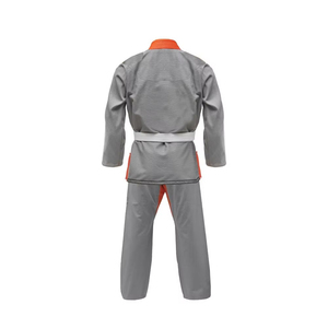 Kimono BJJ Coupe Classique Unisexe Adulte Tenue d'Arts Martiaux Conception Monopièce Combinaison d'Entraînement 100% Coton Durable Respirant Orange sur le Devant - Product Image 3